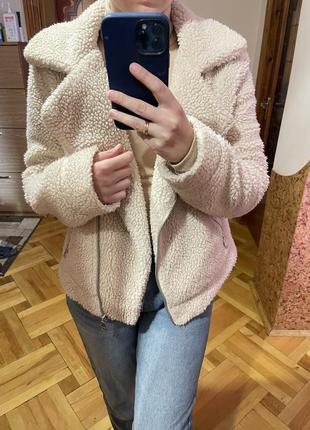 Шубка тедді бежева