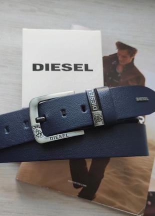 Шкіряний ремінь diesel синій