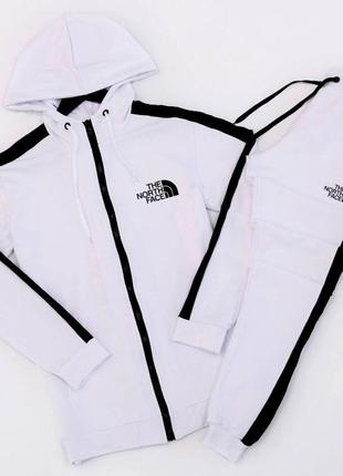 Костюм tnf белый с чорными лампасами