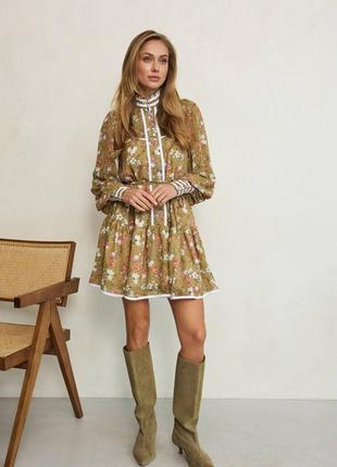 Нежное шифоновое платье в цветы