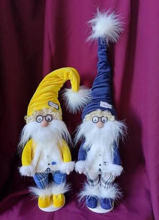 Санта 65 см синий. гном скандинавский в очках. рождественский эльф скандинавский,...