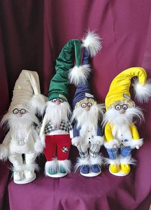 Санта 65 см синий. гном скандинавский в очках. рождественский эльф скандинавский,...