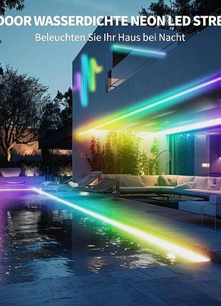 Світлодіодна стрічка bunacet неон 16 м rgb + ic 24 в водонепроникний ip65 864 led...