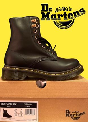 Dr. martens черевики 1460 pascal hdw 26874001  black wanama шкіра чорні