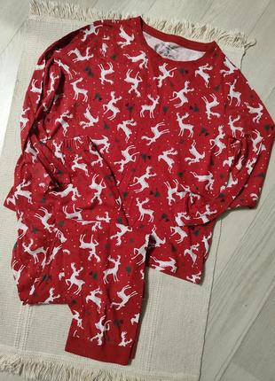 Primark . котонова піжама, новорічна піжама з оленями с-м/10-12