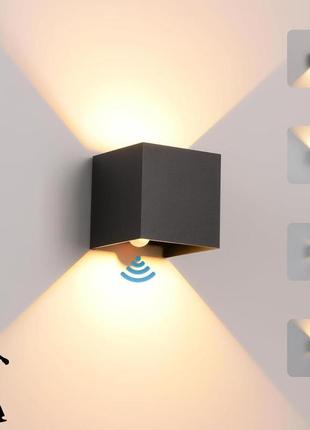 Світлодіодний настінний світильник kukak 12 вт для внутрішнього/зовнішнього використання з датчиком руху,