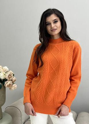 Оверсайз вязаный свитер свободного кроя с воротником