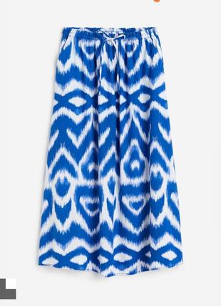 Юбка миди из микса льна и вискозы h&m,p. l-xl