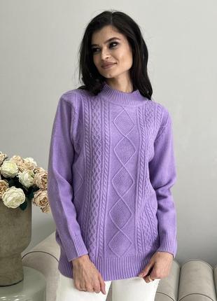 Вязаний оверсайз светр з візерунками