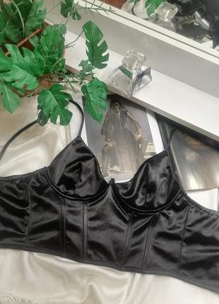 Сатиновый корсетный топ бюстье