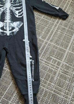 Трикотажний ромпер чоловічок комбінезон піжама з капюшоном скелет george5 фото