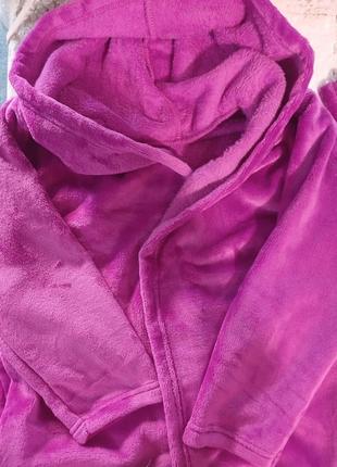 Халат махровый фиолетовый для девочки 98-128 см (3 - 8 лет).2 фото