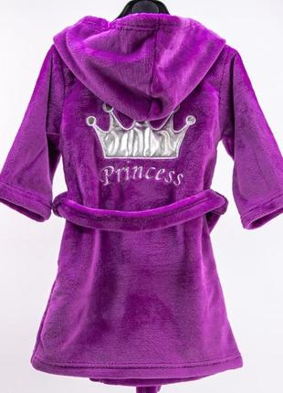 Халат махровий фіолетовий для дівчинки 98-128 см (3-8 років).