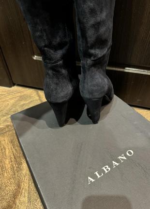 Жіночі італійські чоботи замшеві на підборах albano3 фото