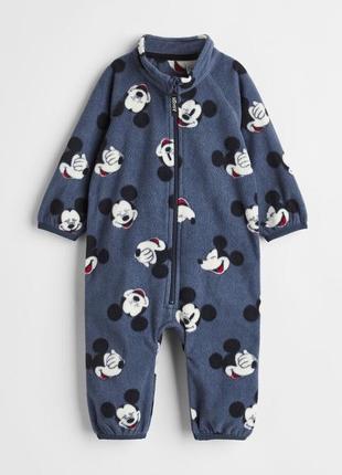 H&m флисовый человечек слип поддева микки маус mickey mouse