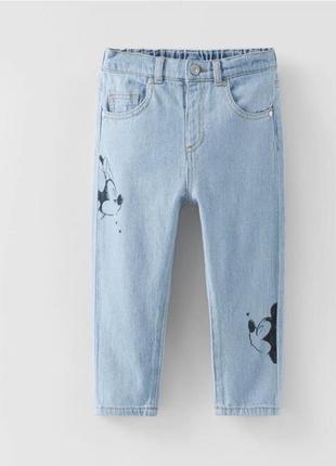 Джинсы zara с мики маус