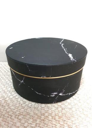 Новая подарочная коробка 21см × 10см, цвет черный мрамор, картон