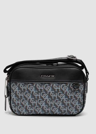 coach graham crossbody with monogram print blue ki77178 3302 Reworking the classic coach jacket in