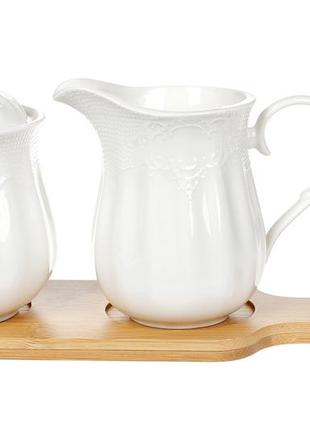 Набір цукорниця та молочник на підставці bona di naturel 289-304 4 предмети
