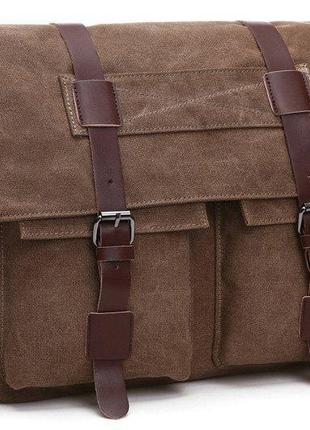 Коричневая текстильная сумка на плечо vintage 20150