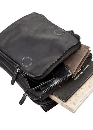 Черная кожаная сумка мужская shvigel 110923 фото