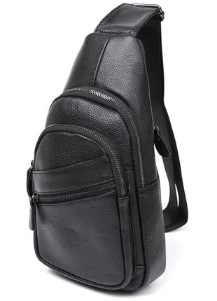 Черная стильная мужская сумка через плечо кожаная vintage 20672
