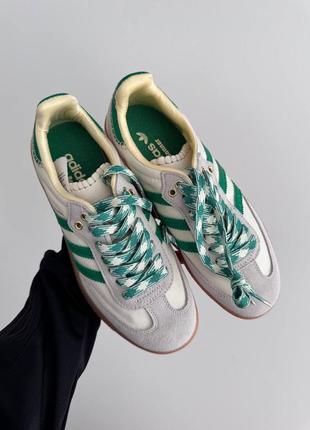 Женские кроссовки adidas samba x wales bonner green premium