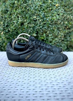 Adidas gazelle кроссовки 40 размер кожаные черные оригинал