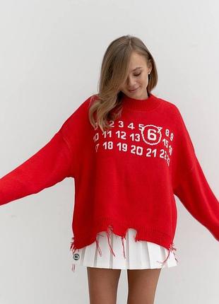 Жіночий акриловий светр червоний