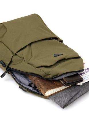 Рюкзак текстильный smart унисекс vintage 20623 оливковый7 фото
