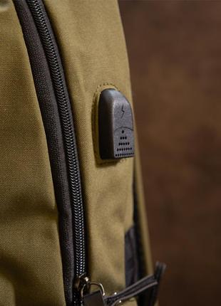 Рюкзак текстильный smart унисекс vintage 20623 оливковый10 фото