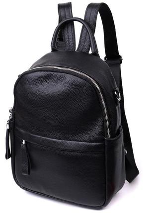 Кожаный женский рюкзак с функцией сумки vintage 22567 черный