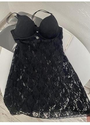 H&m шикарний чорний мереживний пеньюар як новий