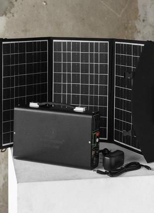 Портативная зарядная станция 300w 220v/2xusb с солнечной панелью 45w ep-3018   ра5025