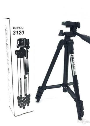 Штатив для телефону та фотоапарата tripod 3120 pro портативний трипод 0,35-1.02м висота. колір: чорний5 фото