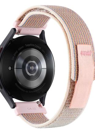 Нейлоновий ремінець cloth для samsung galaxy watch5 44mm рожевий 20мм