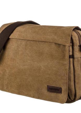 Коричневая текстильная сумка для ноутбука 13 дюймов через плечо vintage 201905 фото