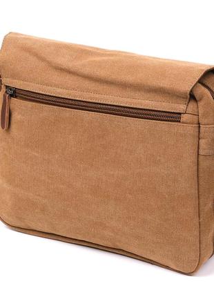 Коричневая текстильная сумка для ноутбука 13 дюймов через плечо vintage 201908 фото