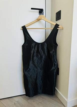 Бавовняна літня сукня міні з ефектом сатину zara