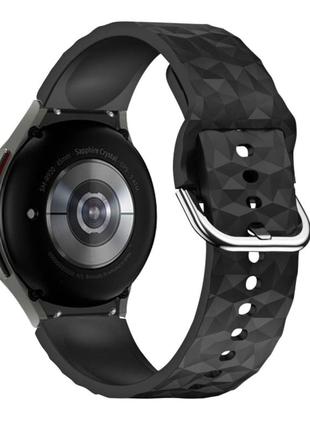 Силиконовый ремешок diamond для samsung galaxy watch 4 40mm / samsung galaxy watch 4 44mm черный
