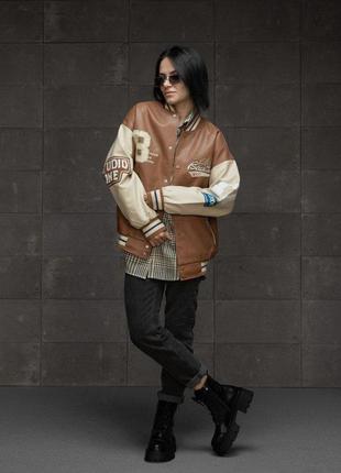 Шкірянка college коричнева вт7725