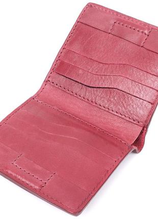 Компактне портмоне з натуральної шкіри grande pelle 16798 бордовий6 фото
