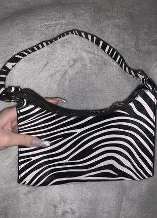 Сумка багет маленька зебра 2
