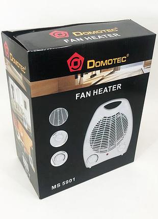 Обігрівач для житлових приміщень domotec ms-5901 2000 вт, побутовий тепловентилятор fa-316 2 квт 3