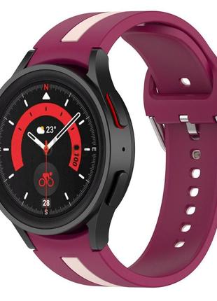 Силиконовый ремешок d2 для samsung galaxy watch 6 classic 47mm темно-красный 20мм