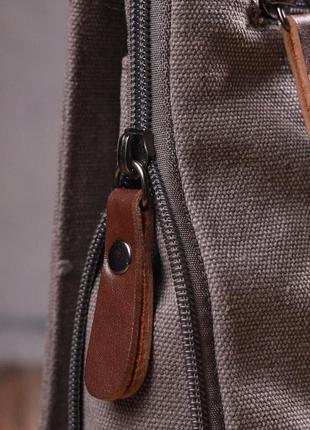 Практичная вертикальная мужская сумка из текстиля vintage 21266, серая8 фото