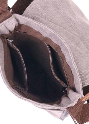 Практичная вертикальная мужская сумка из текстиля vintage 21266, серая3 фото