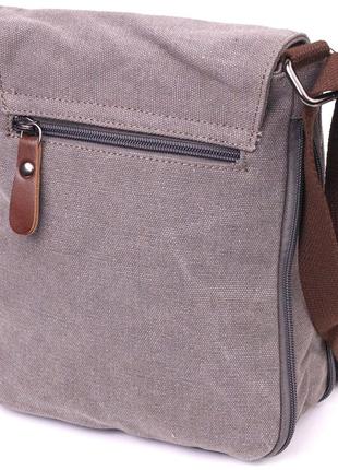 Практичная вертикальная мужская сумка из текстиля vintage 21266, серая2 фото