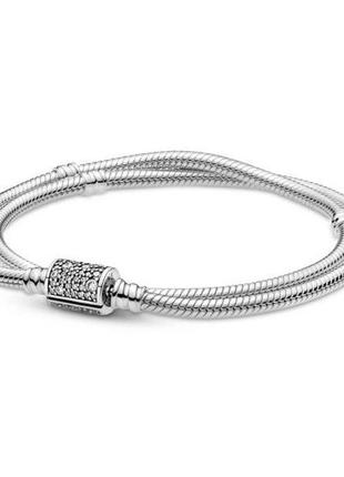 Двойной серебряный браслет pandora