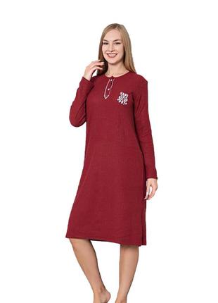 Нічна сорочка тепла з довгим рукавом p803 m